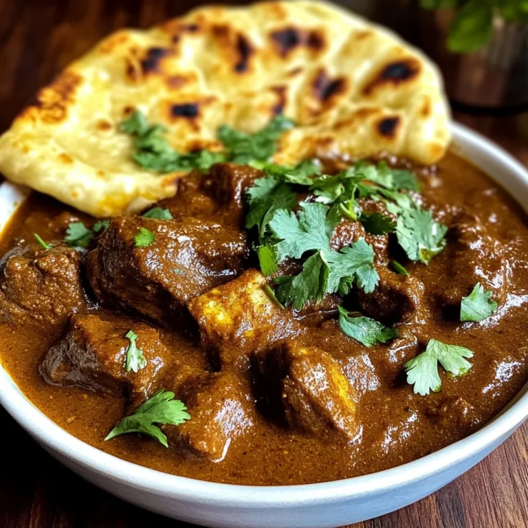 Indian-Style Beef Curry with Homemade Garlic Naan
