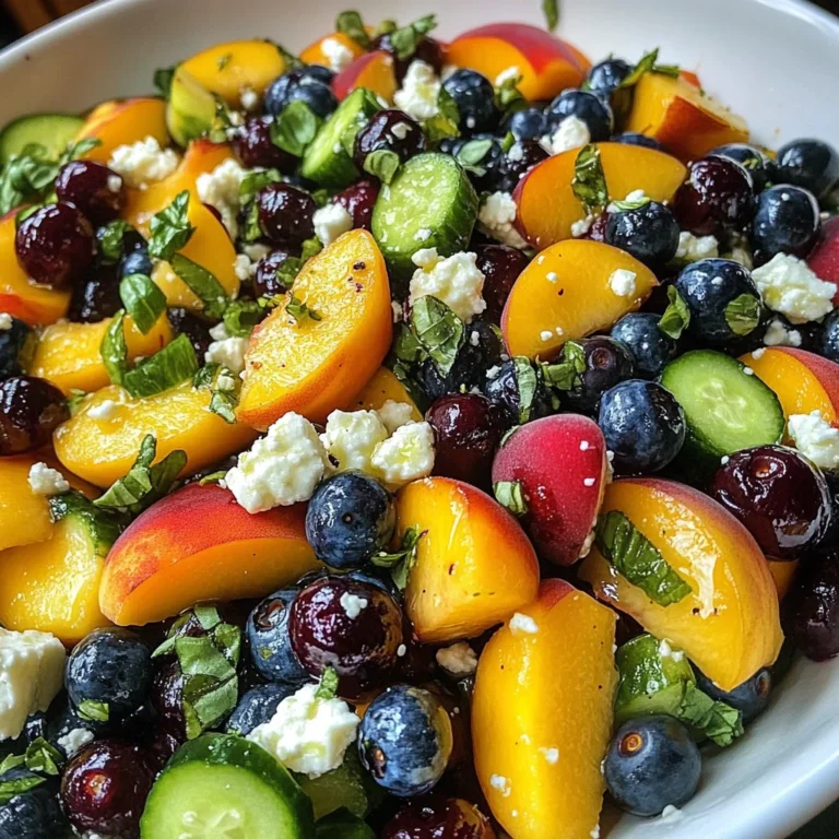 Blueberry Peach Feta Salad