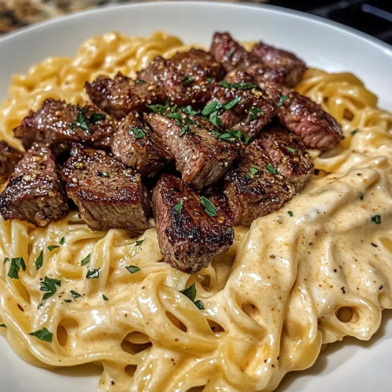 Cajun Steak Tips with Cheesy Parmesan Linguine