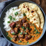 Coconut-Curry Beef with Garlic Naan & Jasmine Rice