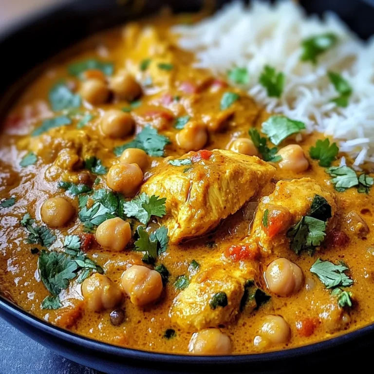 Coconut Chicken & Chickpea Curry with Garlic Naan