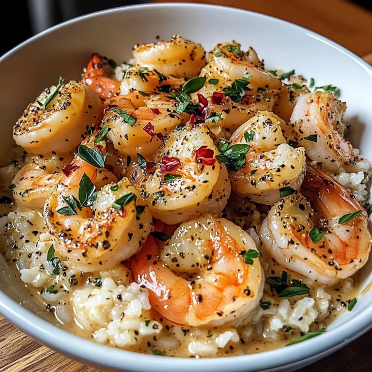 Creamy Garlic Butter Shrimp Bowl with Herb Rice