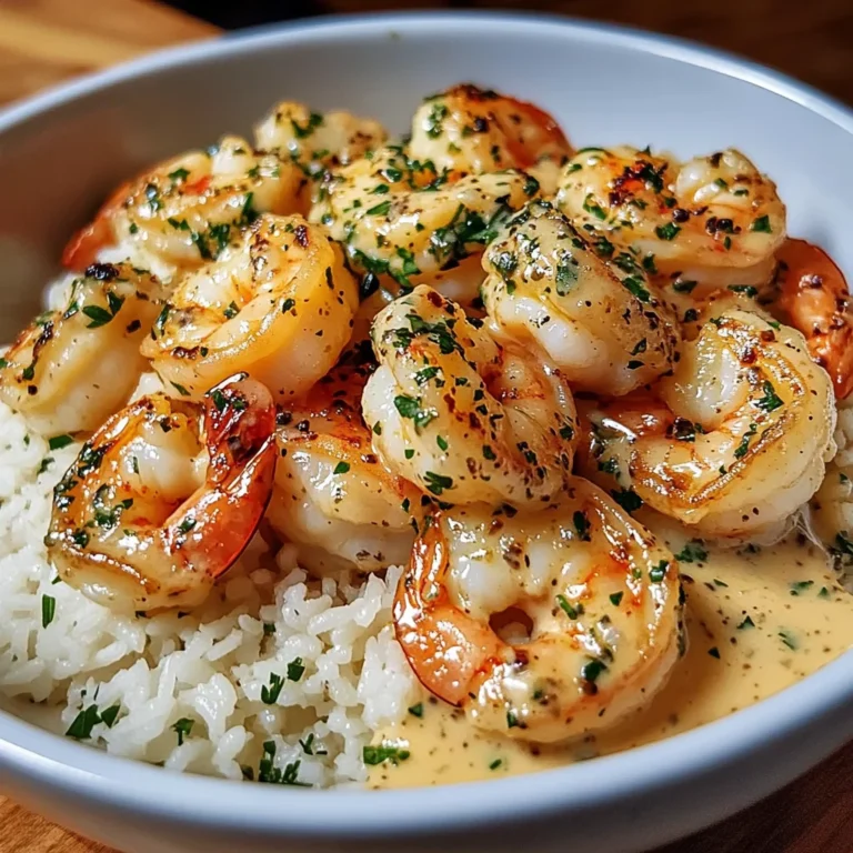 Creamy Garlic Shrimp with Rice