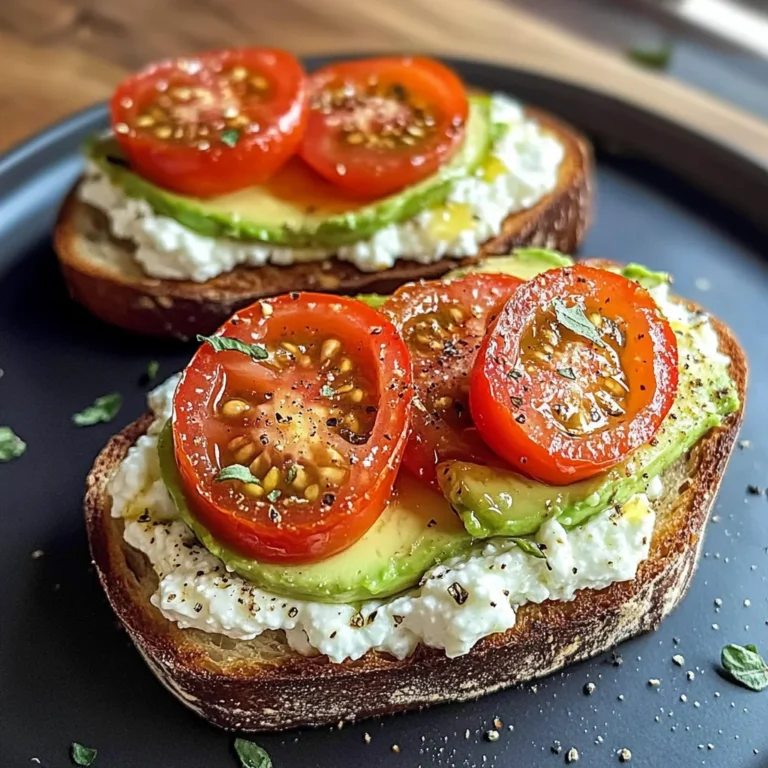 Creamy Tomato & Avocado Toast with Cottage Cheese