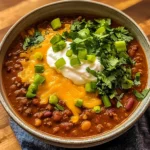 Crockpot Spicy Queso Beef Chili