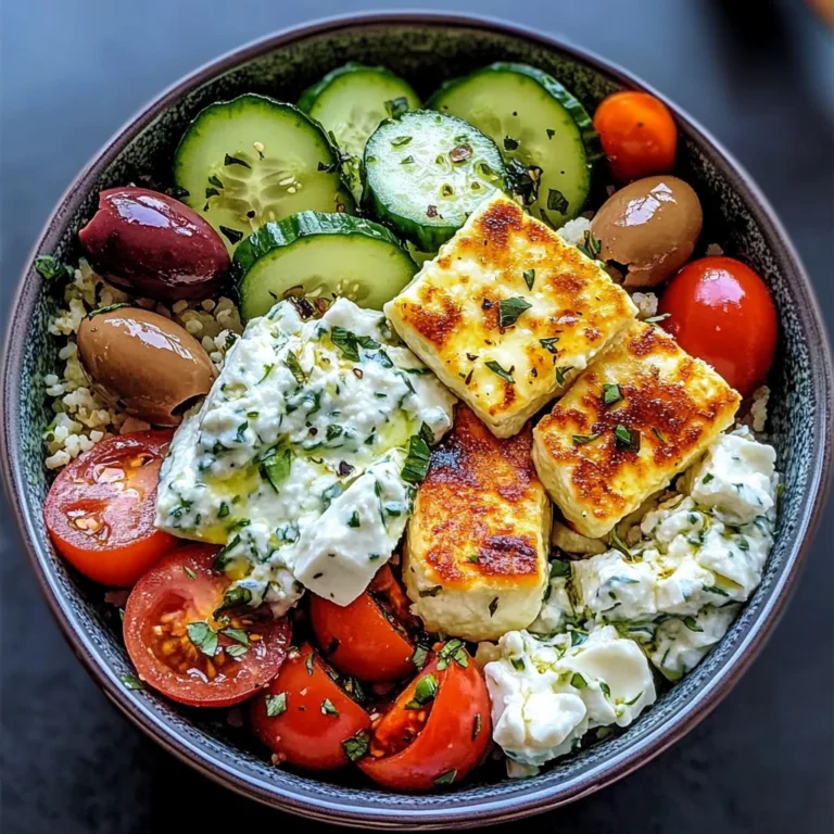 Greek Halloumi Bowls with Tzatziki