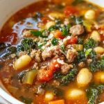 Italian Vegetable Soup with Spicy Sausage