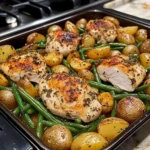 One-Pan Garlic Herb Chicken with Potatoes & Green Beans