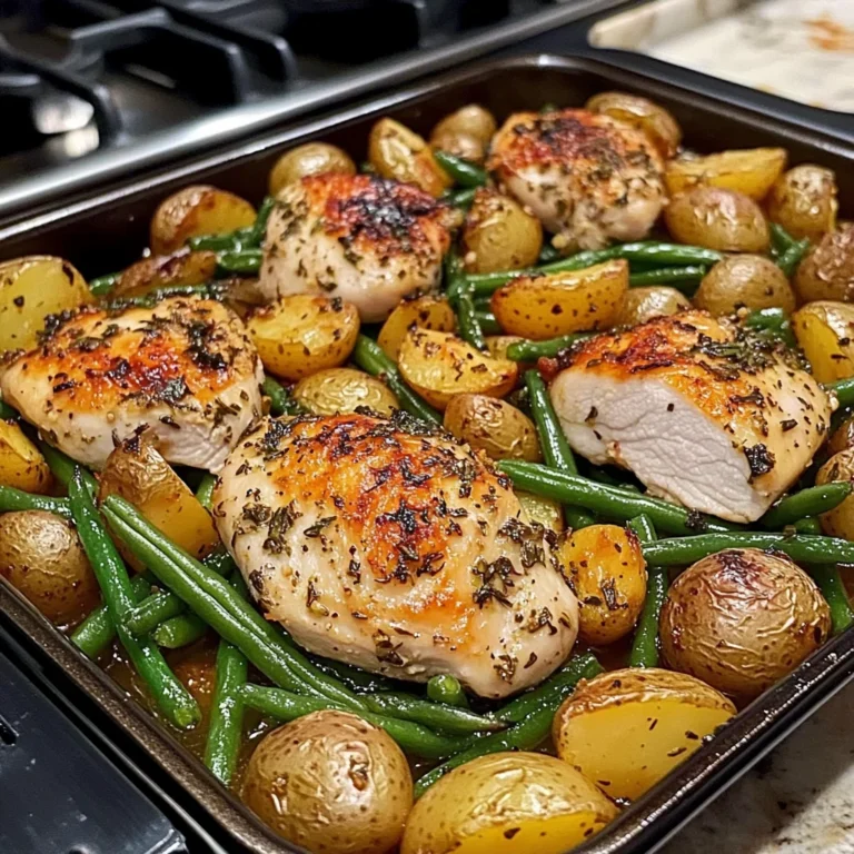 One-Pan Garlic Herb Chicken with Potatoes & Green Beans