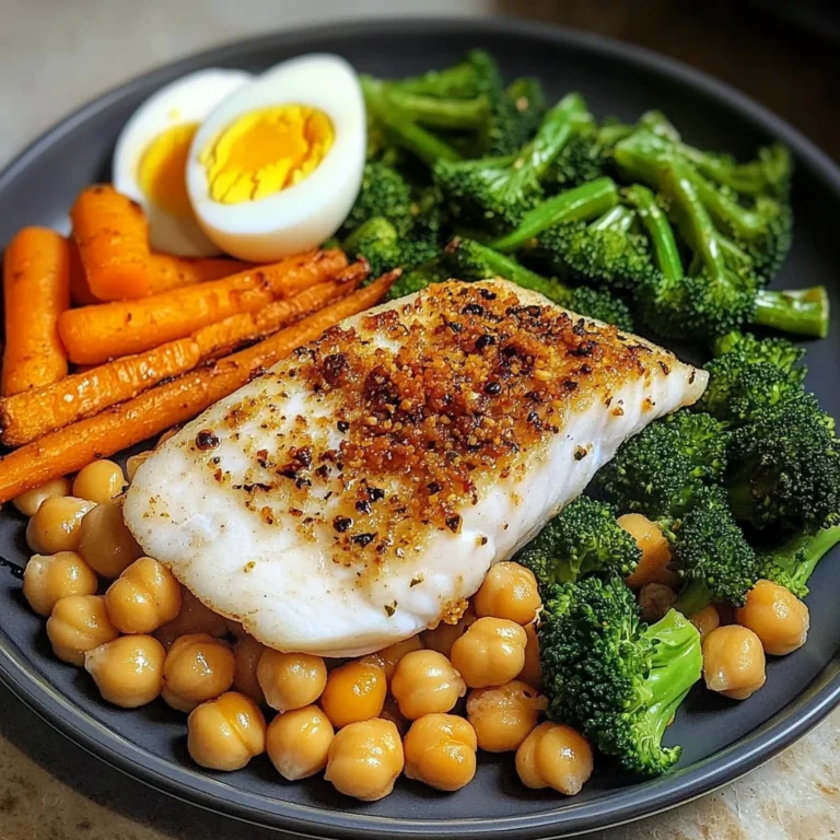 Protein Power Plate with Fish, Roasted Chickpeas & Veggies
