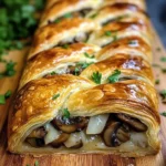 Savory Mushroom & Gruyère Puff Pastry Braid