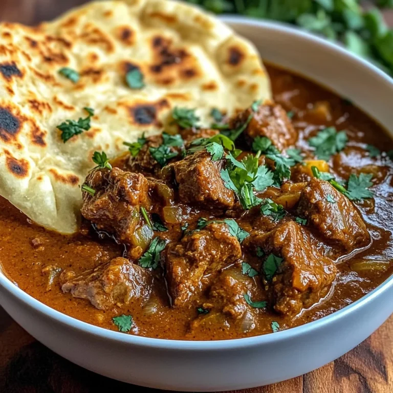 Slow-Cooked Lamb Curry with Garlic Naan