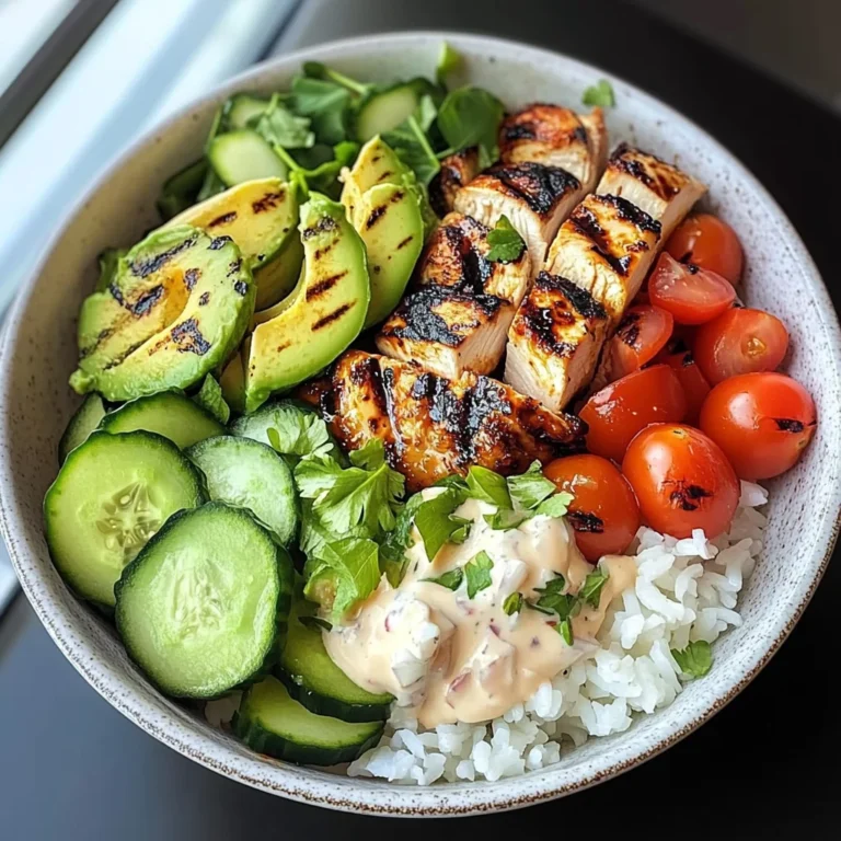 Spicy Grilled Chicken Bowl with Avocado & Cucumber Crunch