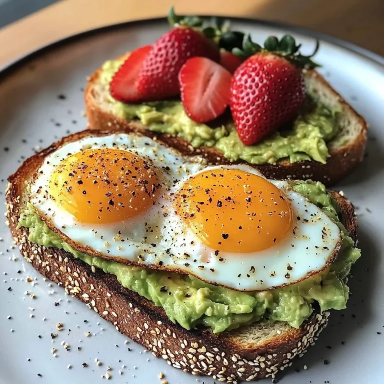 Sunny Avocado Egg Toast with Sweet Strawberries
