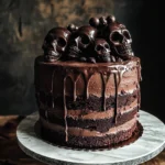 Vegan Chocolate Layer Skull Cake