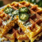 Cheddar Jalapeño Cornbread Waffles