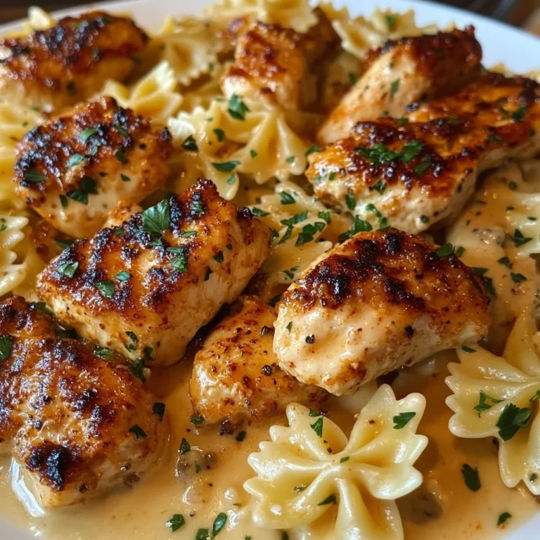 Cheesy Garlic Cajun Chicken Bowtie Pasta