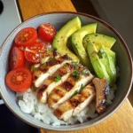 Chicken & Avocado Rice Bowl with Cherry Tomatoes