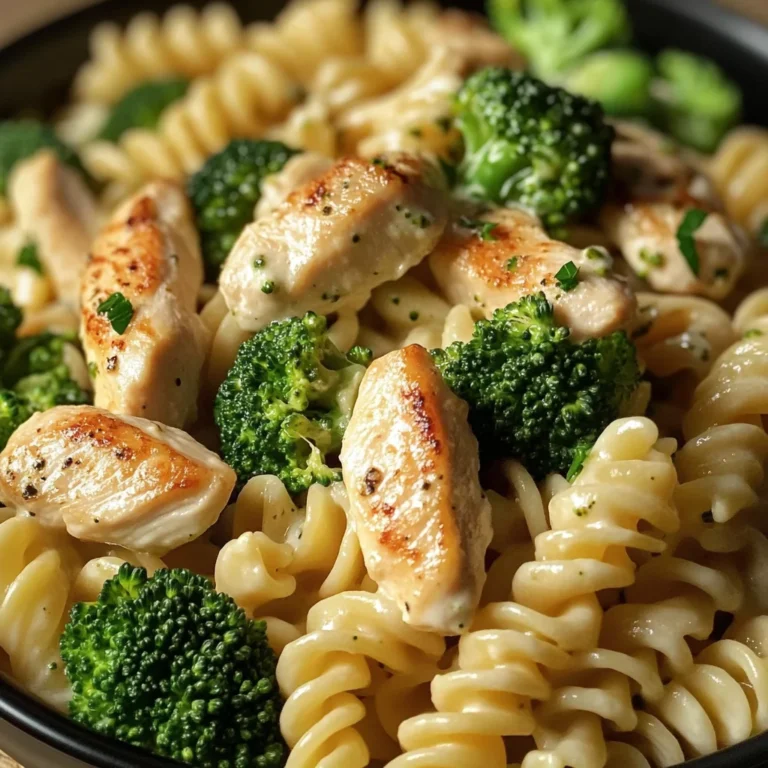Creamy Garlic Chicken Alfredo with Broccoli