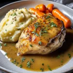 Creamy Herb Roasted Chicken with Mashed Potatoes and Honey-Glazed Carrots