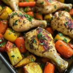 Garlic Herb Chicken Drumsticks with Roasted Veggies