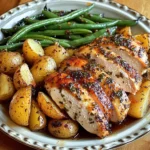 Garlic Herb Chicken with Roasted Potatoes & Green Beans
