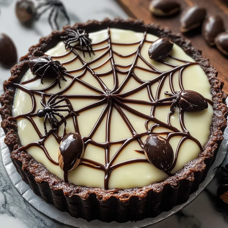 Halloween Chocolate Spiderweb Tart