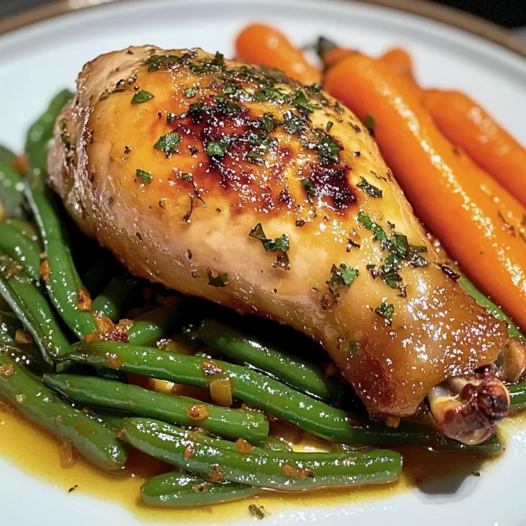 Herb Roasted Chicken with Garlic Green Beans & Glazed Carrots