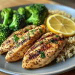 Lemon Pepper Grilled Chicken with Quinoa & Broccoli