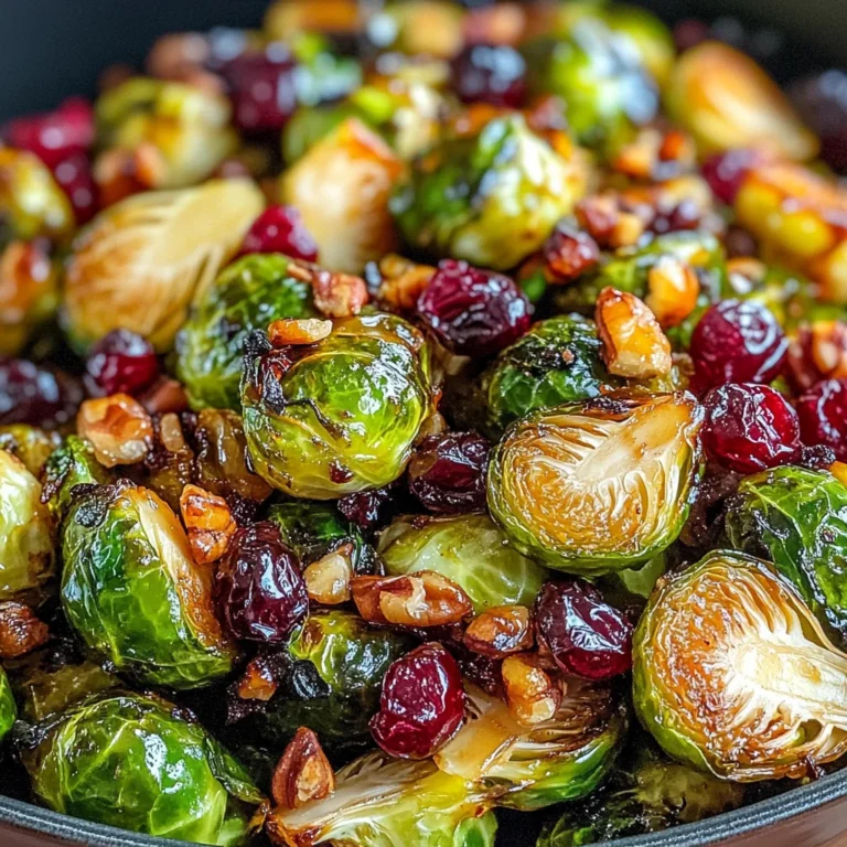Orange Maple Glazed Brussels Sprouts with Cranberries