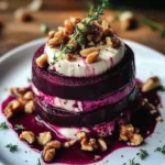 Rustic Beet and Goat Cheese Stacks with Walnut Thyme Vinaigrette