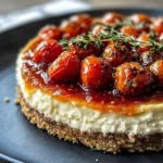 Savory Cheesecake with Roasted Tomato Jam & Parmesan Crust