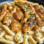 Seared Garlic Chicken Penne in Mozzarella Cajun Sauce