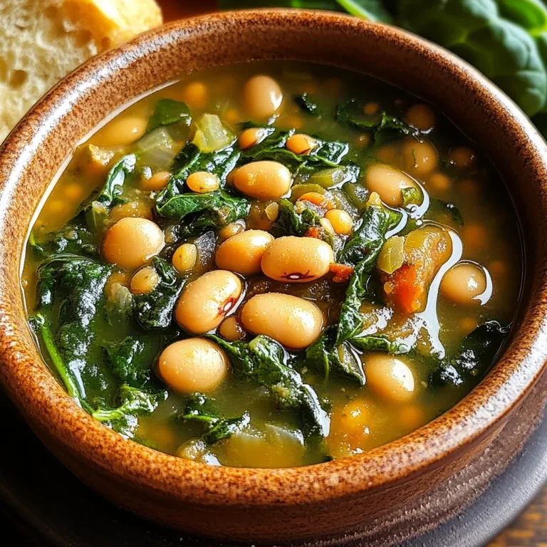 Spinach, Lentil, and Butter Bean Soup