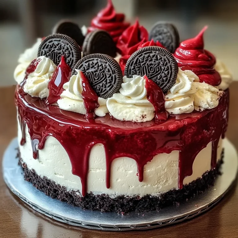 Decadent Oreo Red Velvet Cheesecake Drip Cake Recipe